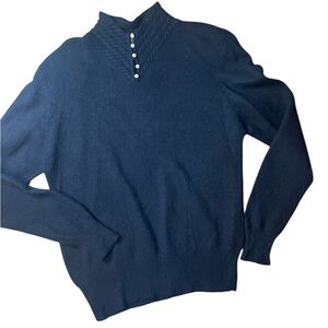 Vtg 90’s Middlebrook Park Womans black lambswool angora  Sweater w pearls large